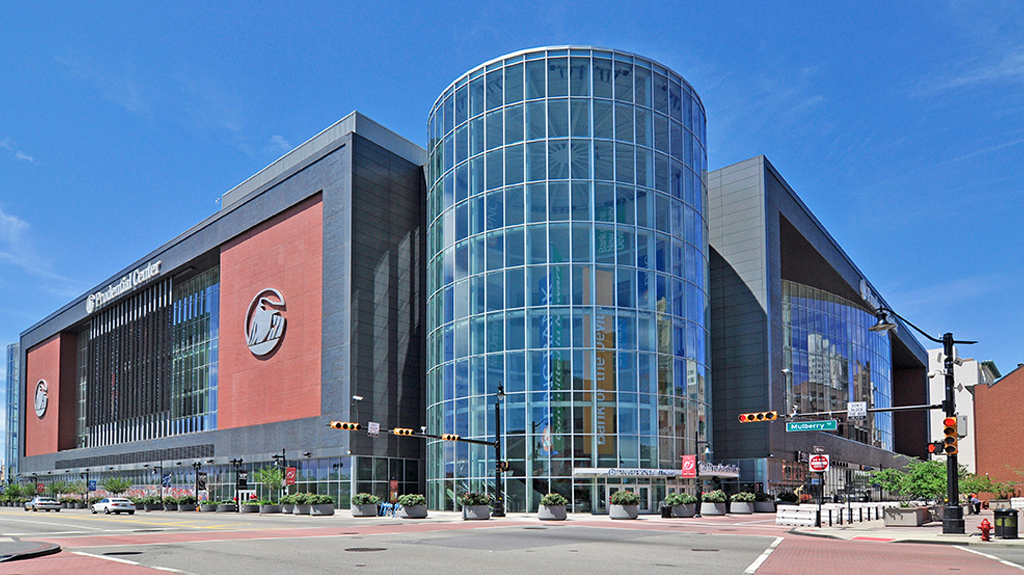 Exterior of Prudential Center in Newark New Jersey
